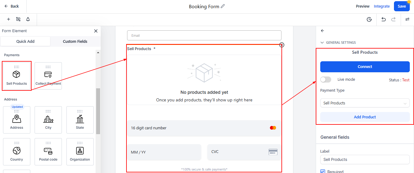 Integrating Payment Into Forms – figure 4