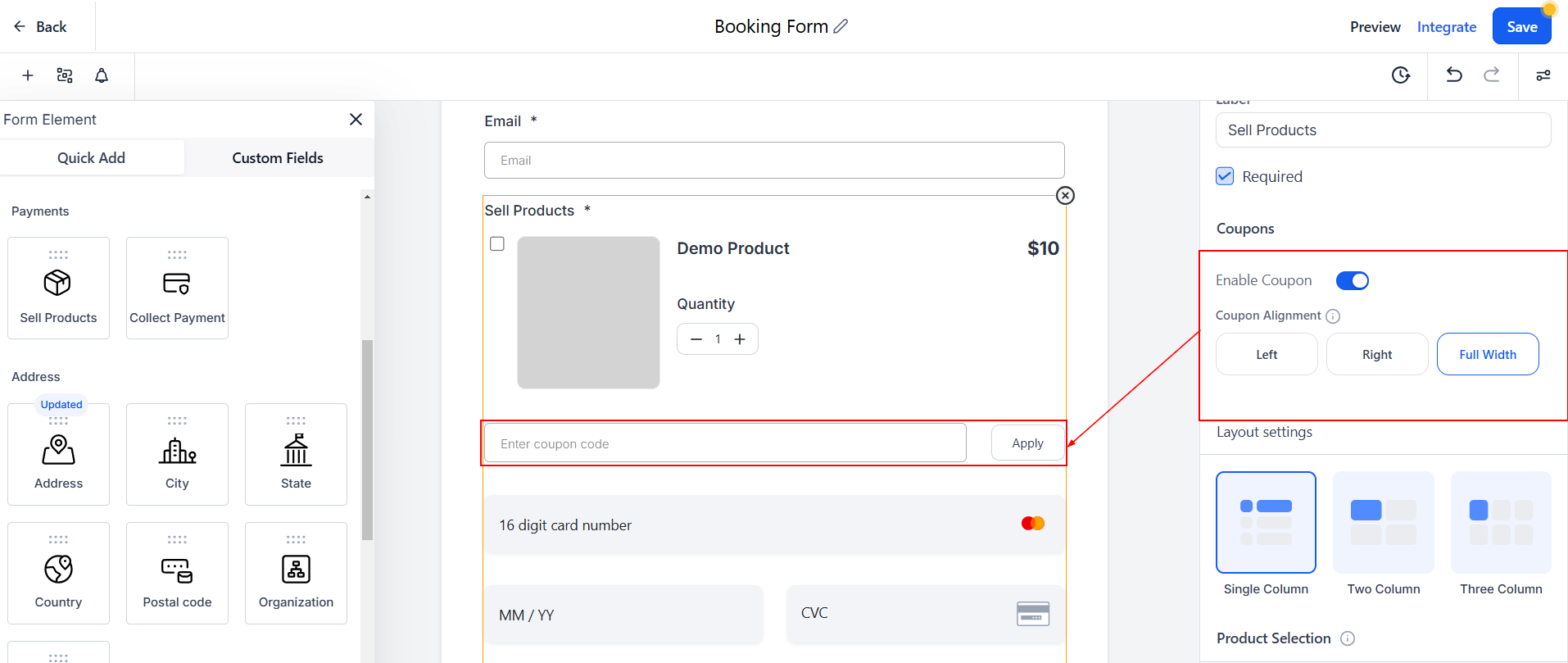 Integrating Payment Into Forms – figure 6