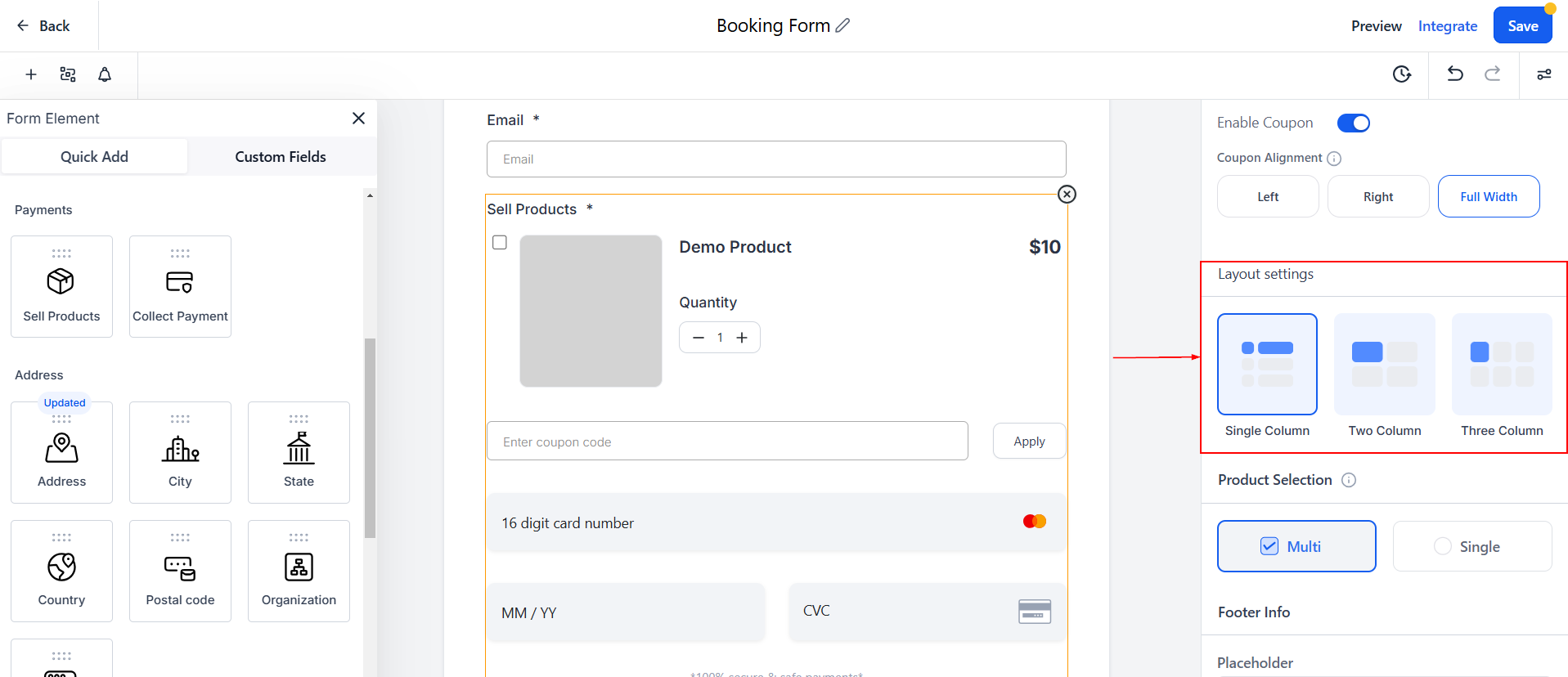 Integrating Payment Into Forms – figure 7