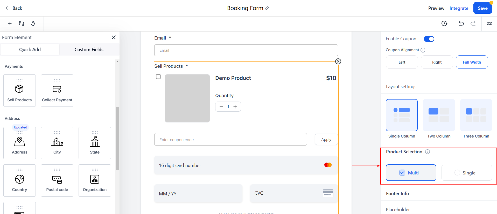 Integrating Payment Into Forms – figure 8