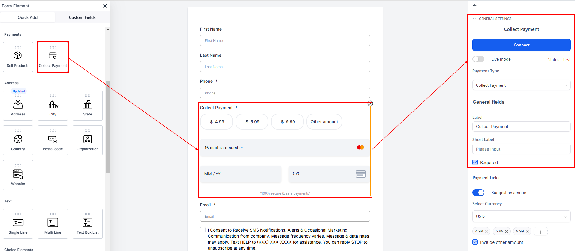 Integrating Payment Into Forms – figure 9