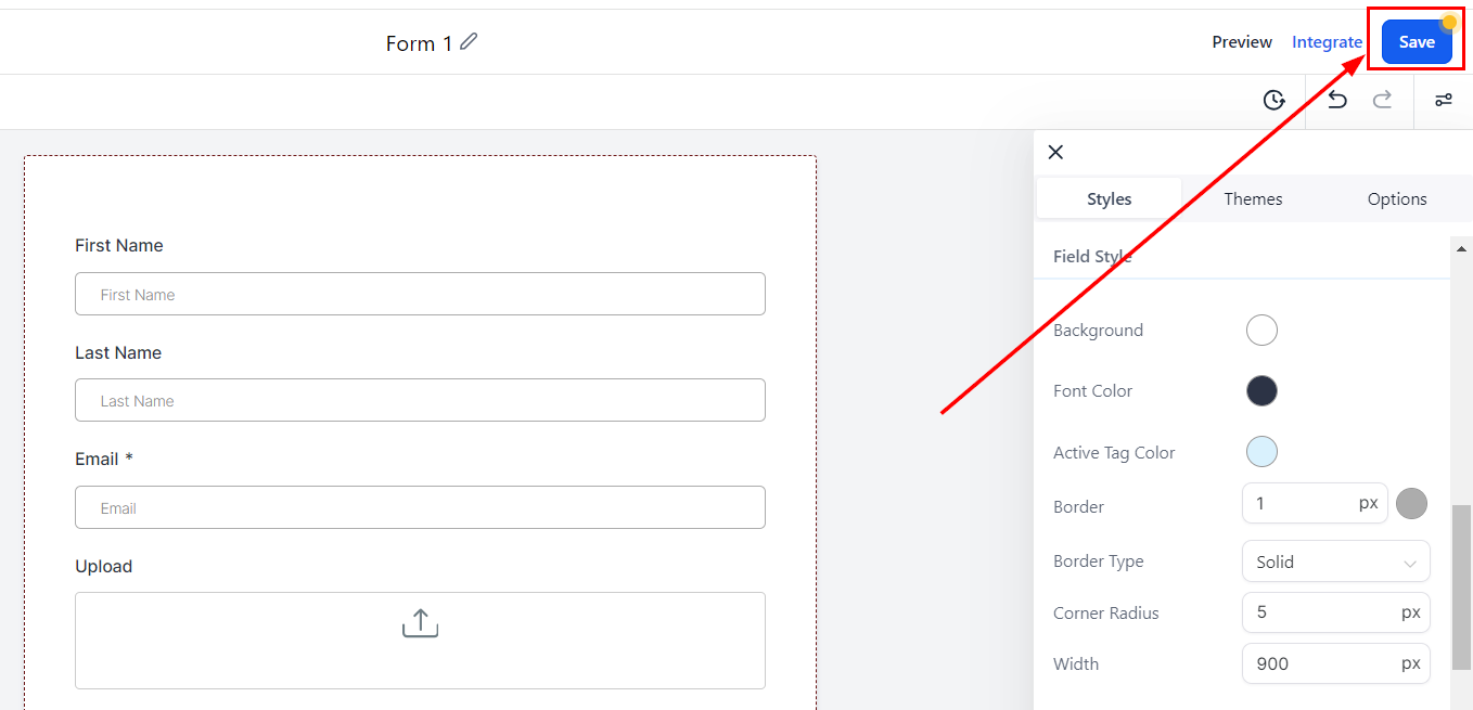 Line and Box Style in Form and Survey Builder – figure 4