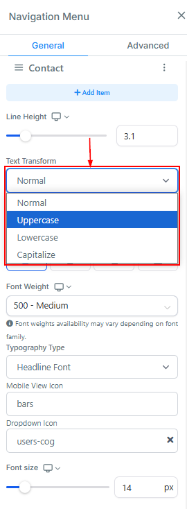 Navigation Menu – figure 4