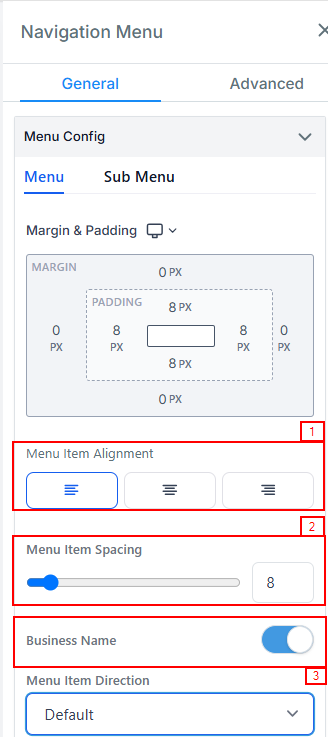 Navigation Menu – figure 13