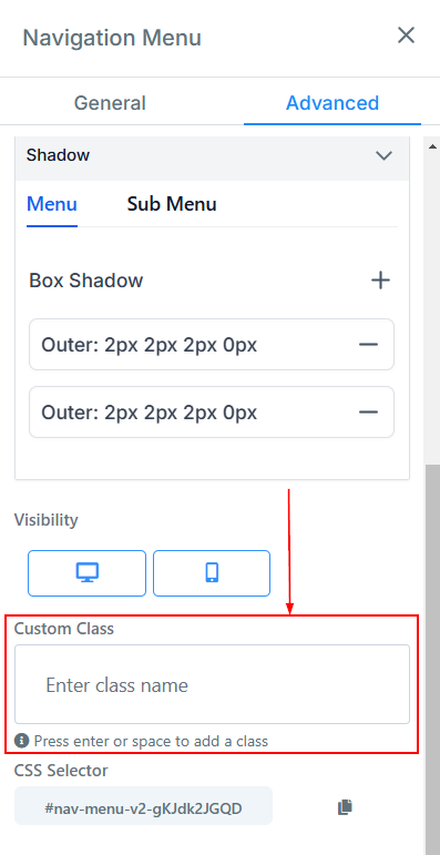 Navigation Menu – figure 24