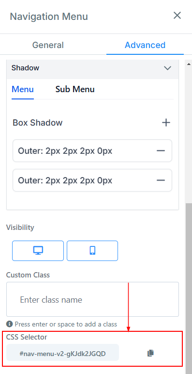 Navigation Menu – figure 25