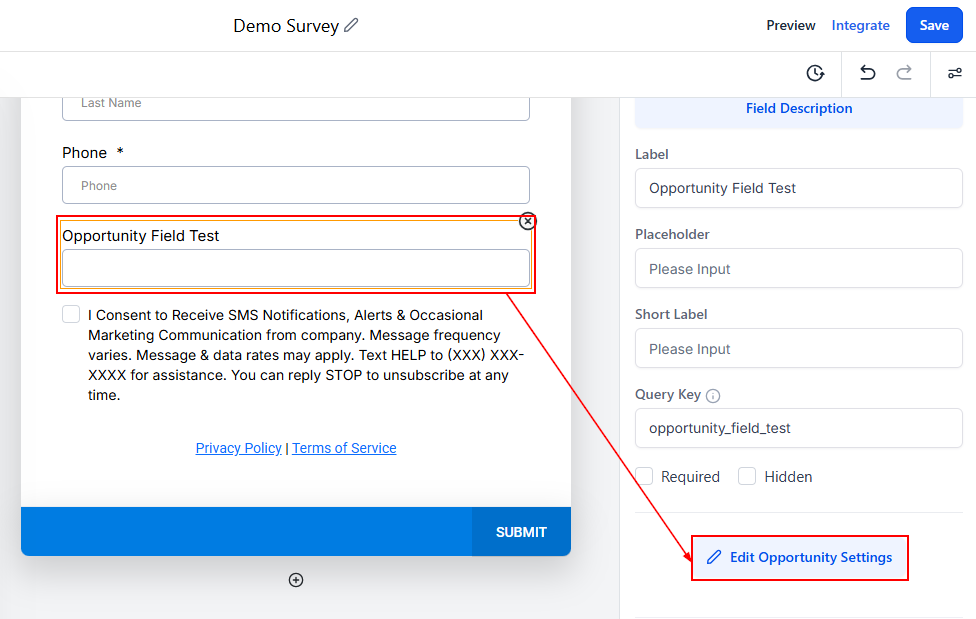 Opportunity Custom Fields in Forms & Surveys – figure 5