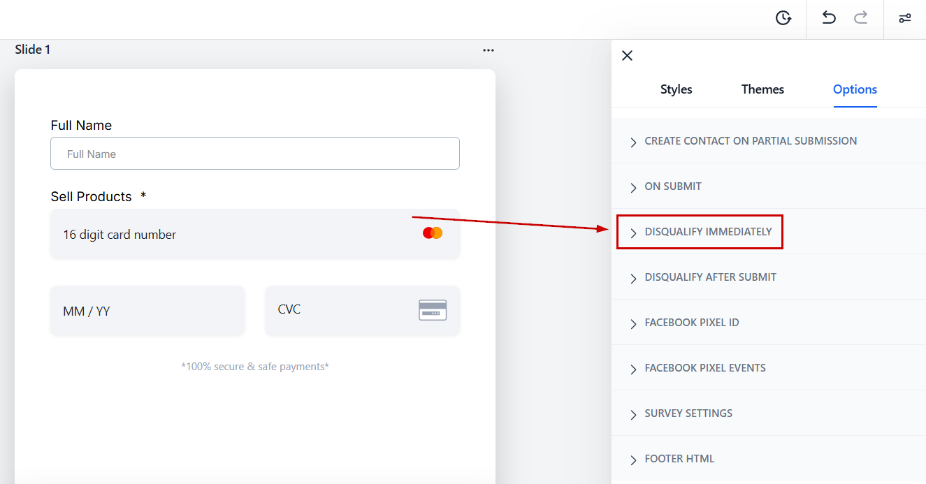 Option tab – figure 7