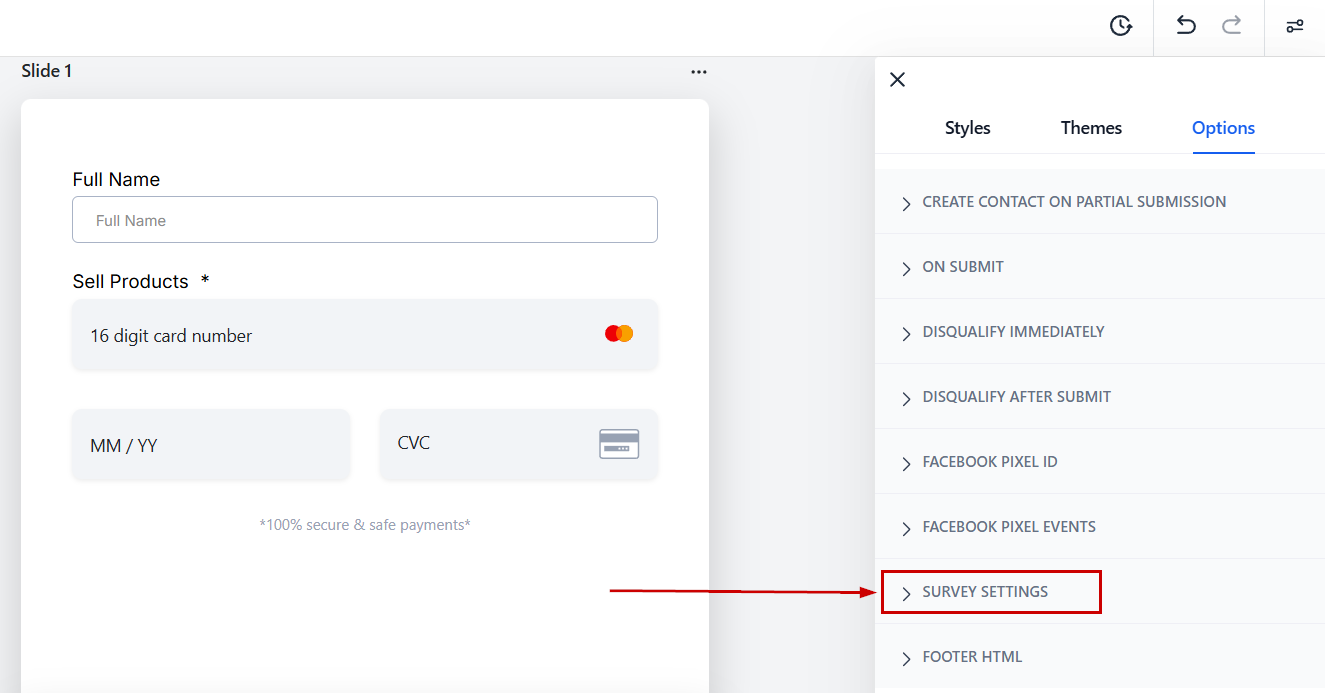 Option tab – figure 15
