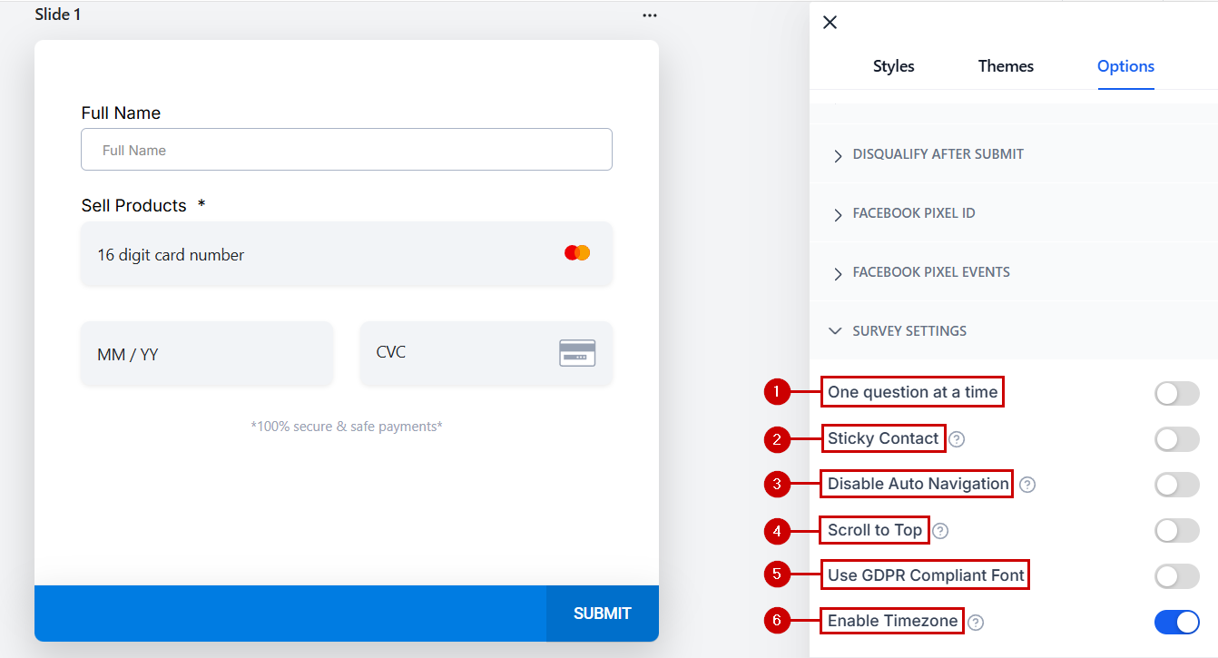 Option tab – figure 16