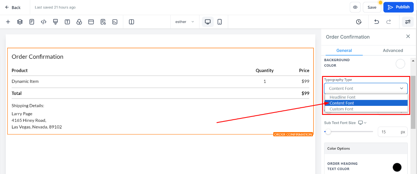 Order Confirmation – figure 3