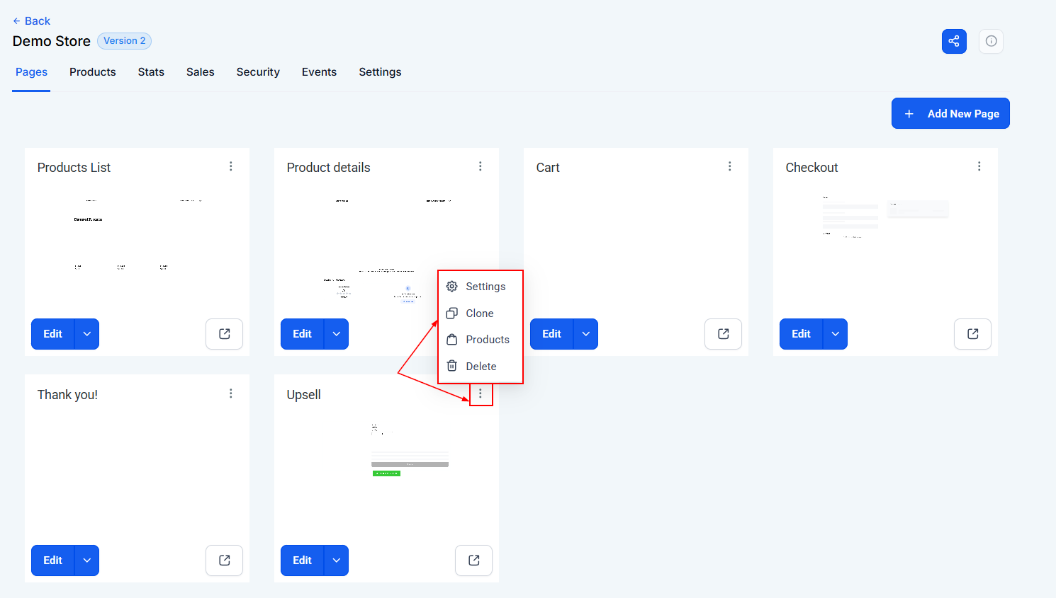 Pages Tab - Stores – figure 7