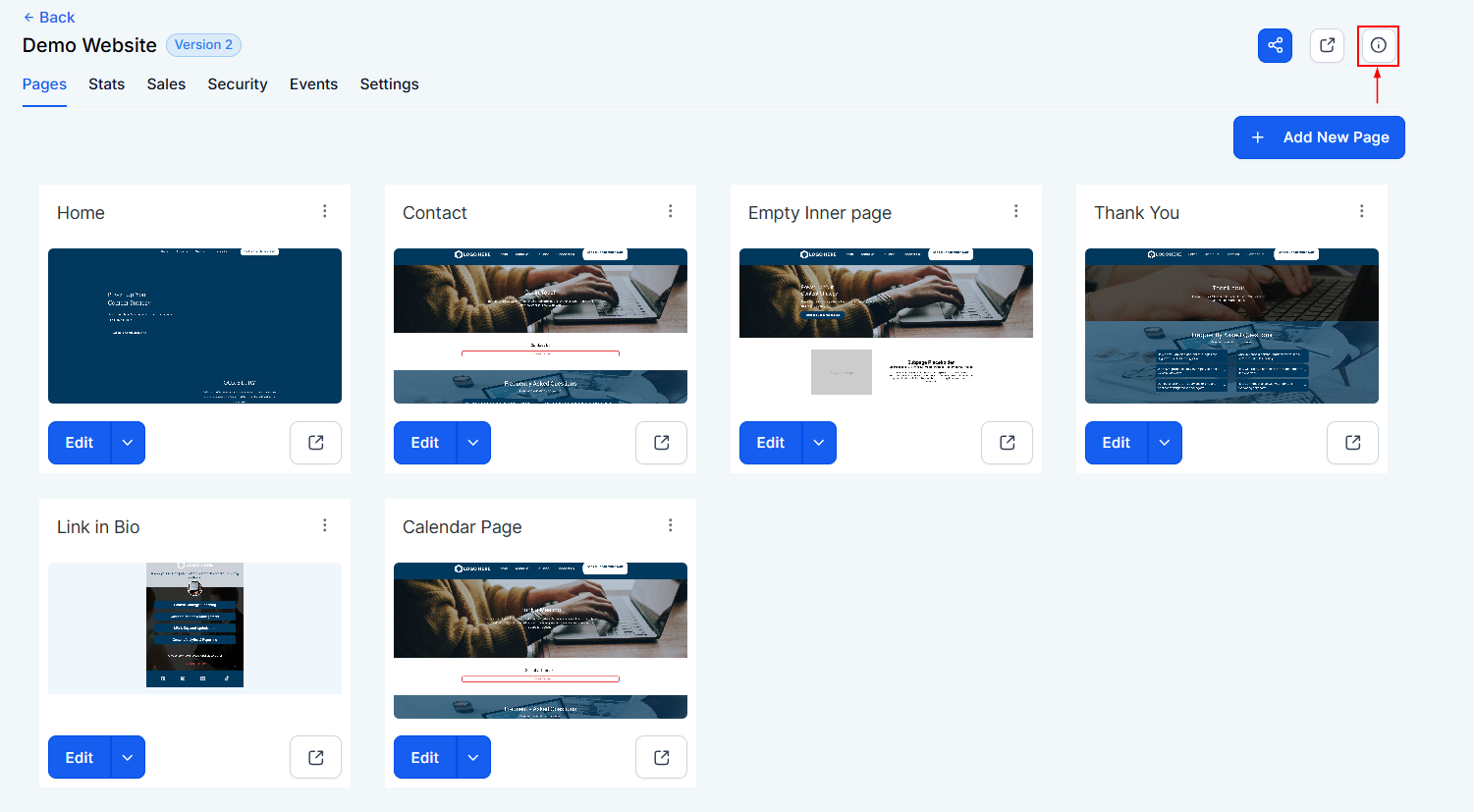 Pages Tab - Websites – figure 4