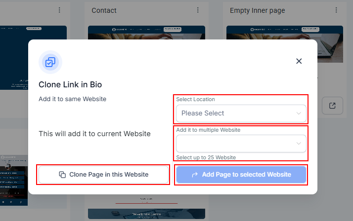 Pages Tab - Websites – figure 11