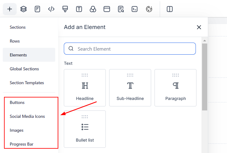 Prebuilt Elements in FunnelsWebsites – figure 2