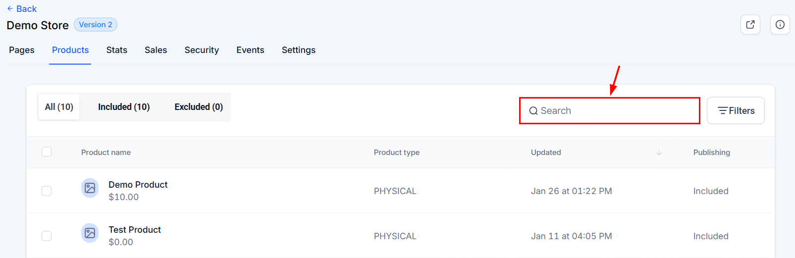Products Tab - Stores – figure 3