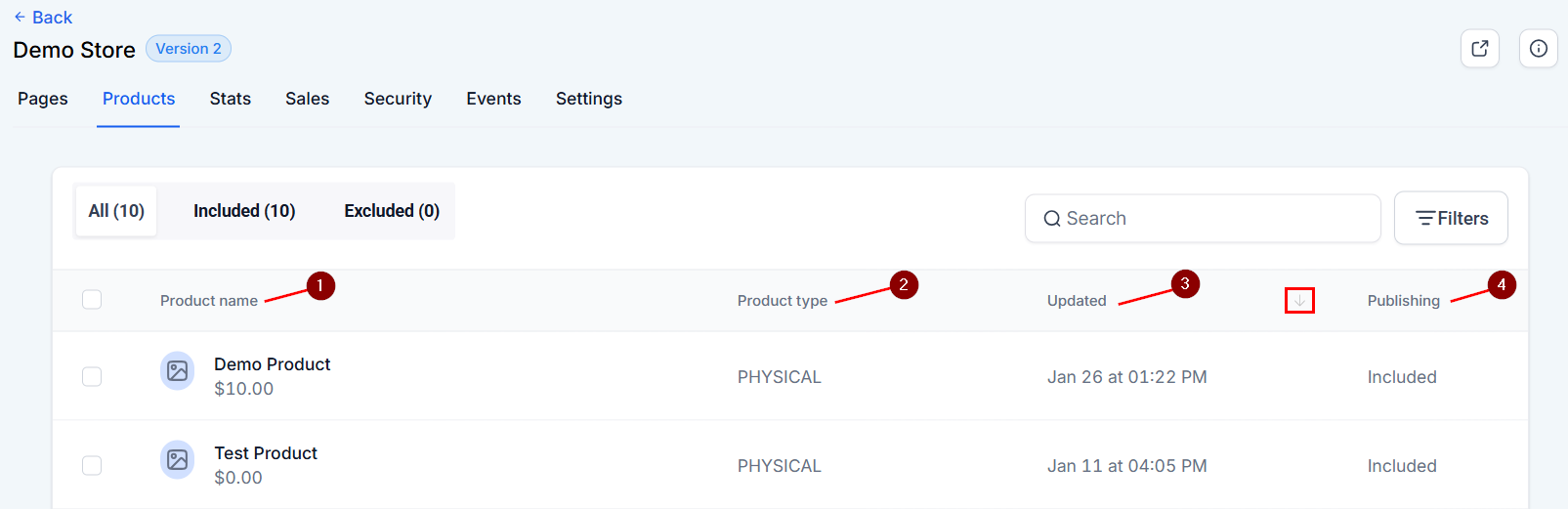 Products Tab - Stores – figure 6
