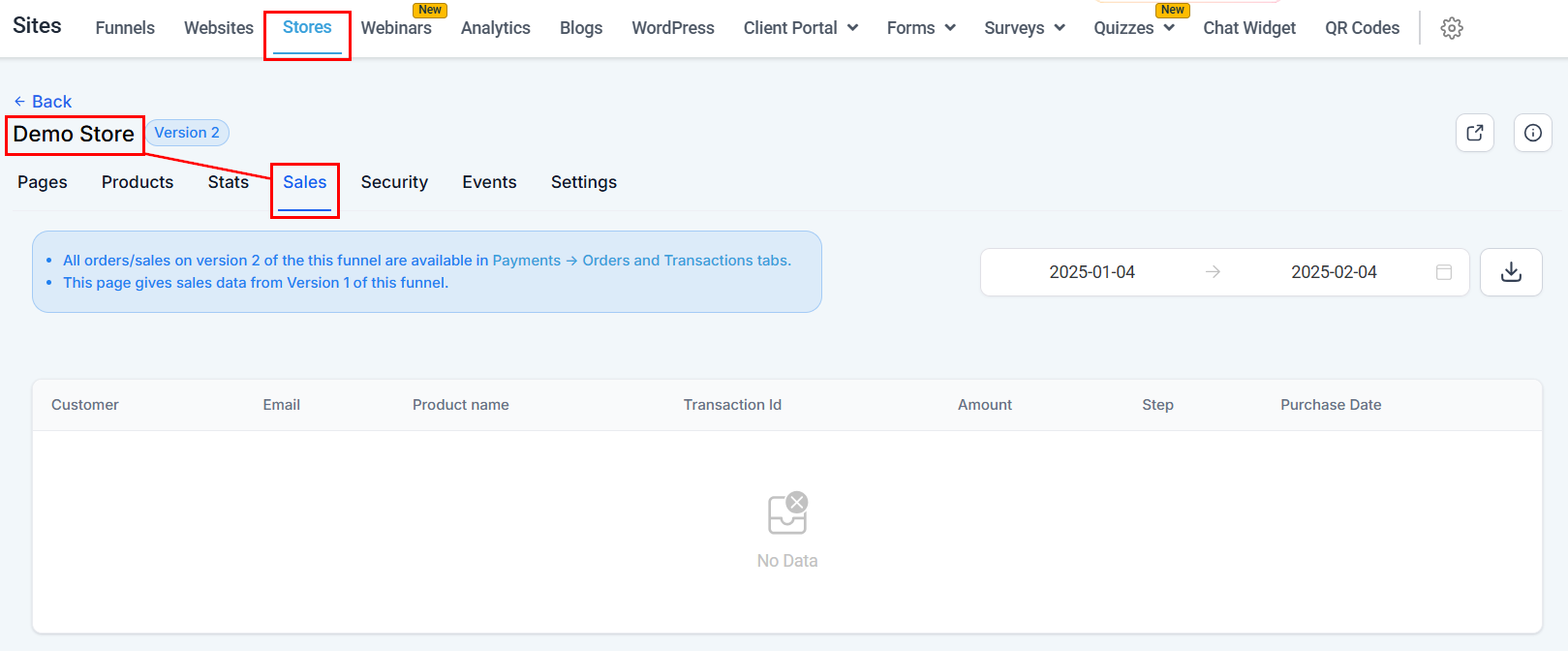 Sales Tab - Stores – figure 1