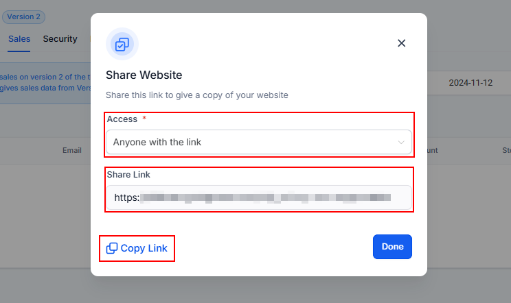 Sales Tab - Websites – figure 3