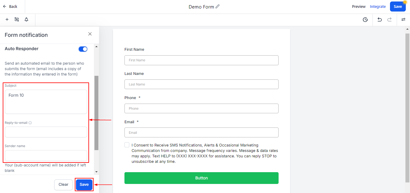 Setting Up Auto Responders for Forms and Surveys – figure 4