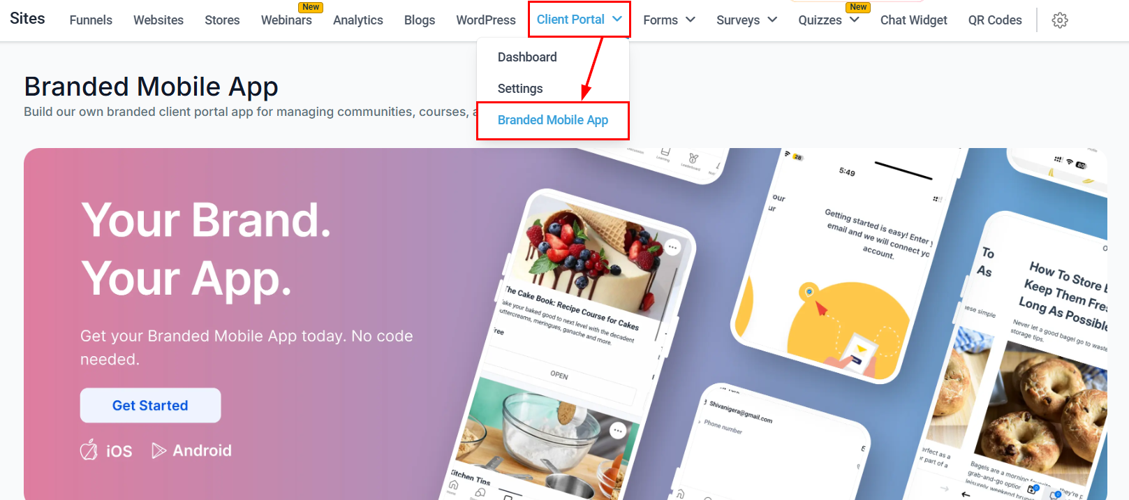 Setting Up The Branded Mobile App – figure 1