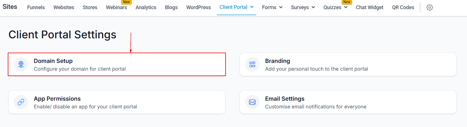 Setting up the Client Portal – figure 2