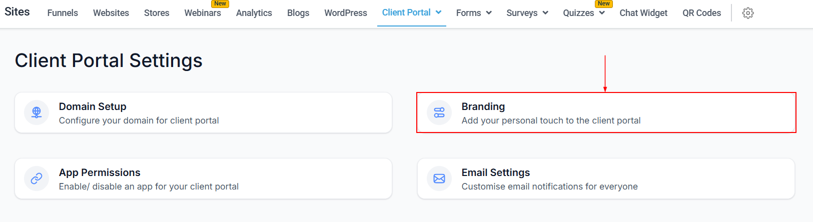 Setting up the Client Portal – figure 4
