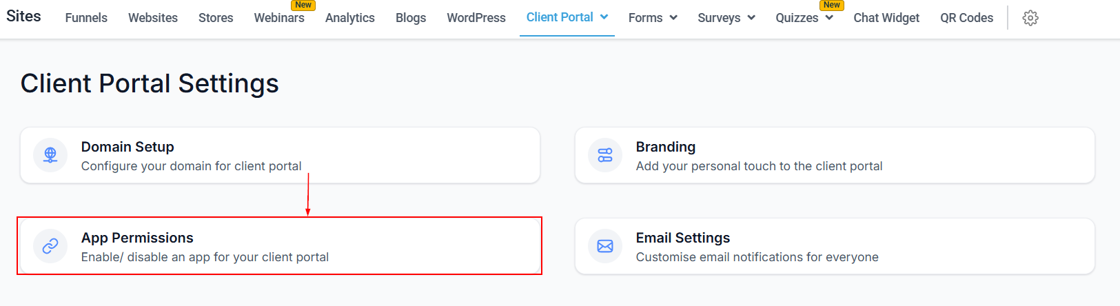 Setting up the Client Portal – figure 9