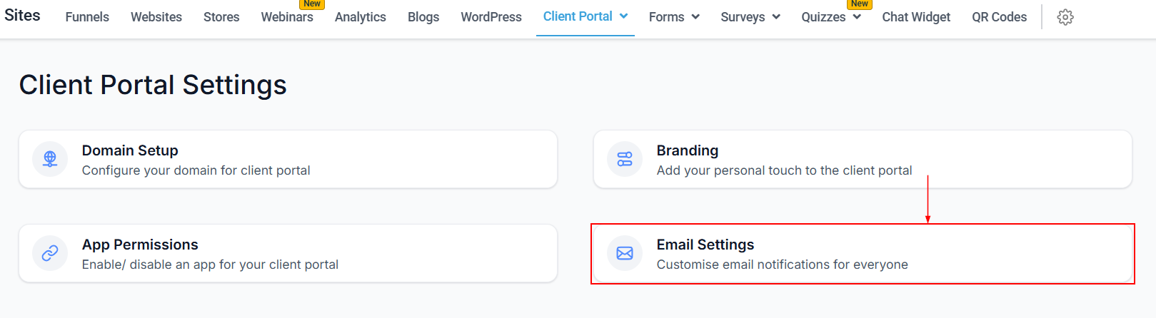 Setting up the Client Portal – figure 12