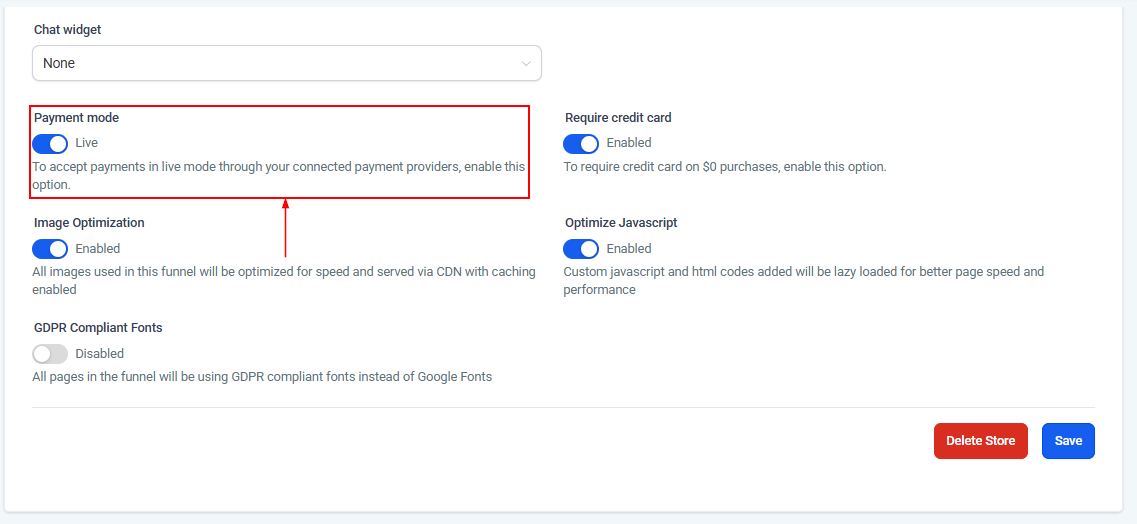 Settings Tab - Stores – figure 12