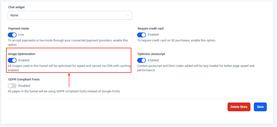 Settings Tab - Stores – figure 13