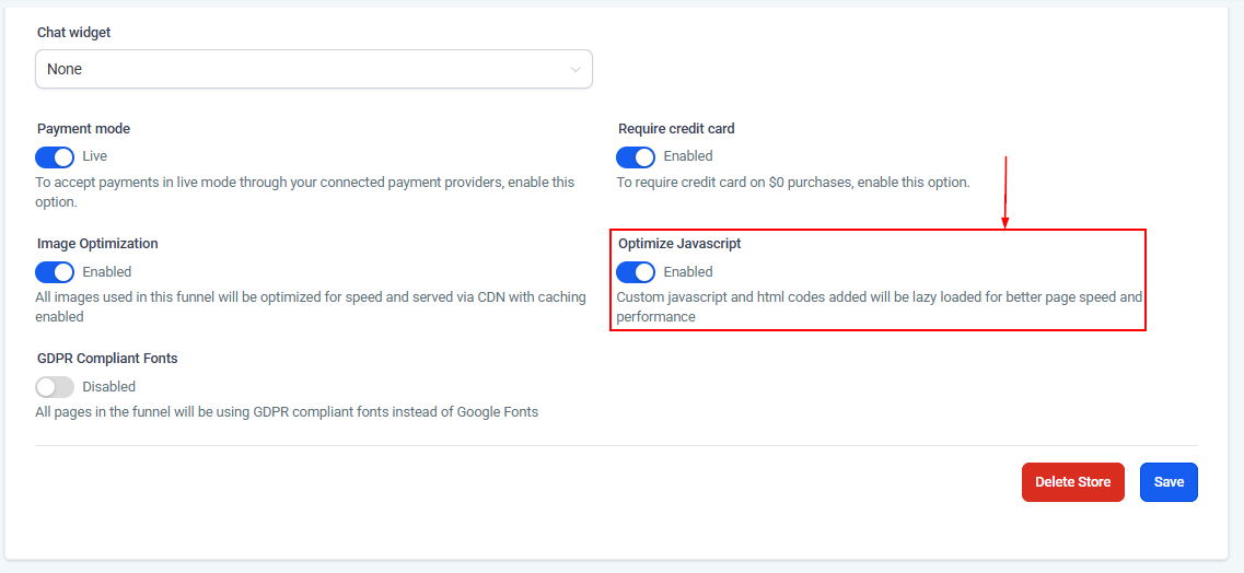 Settings Tab - Stores – figure 16