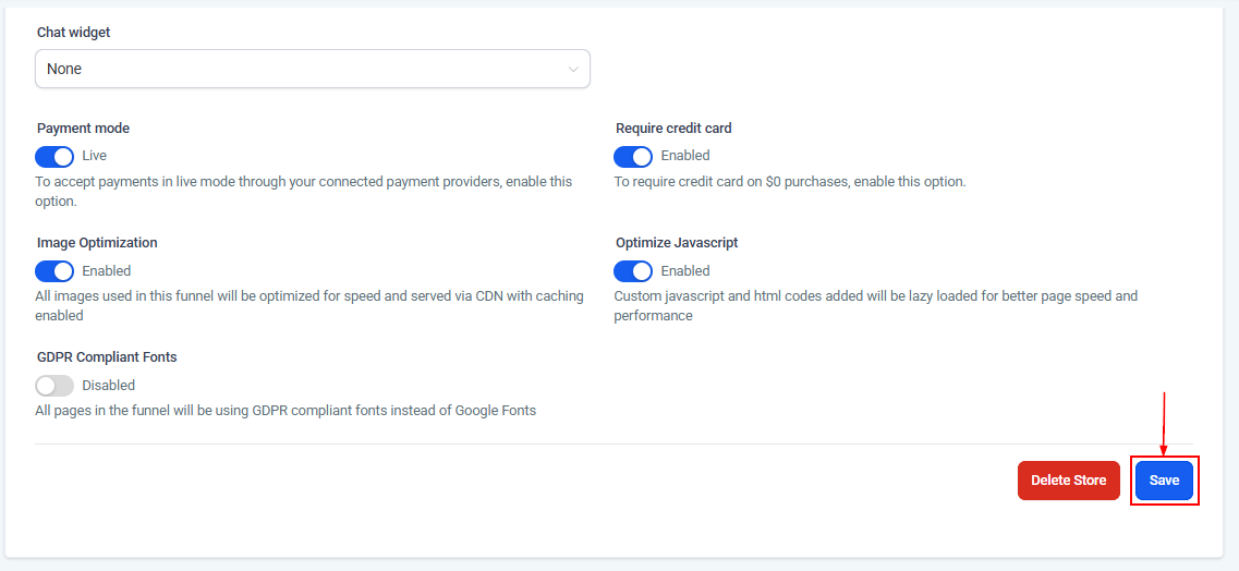 Settings Tab - Stores – figure 18