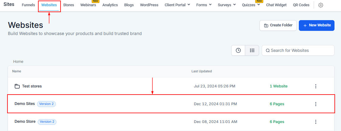 Stats Tab - Websites – figure 1