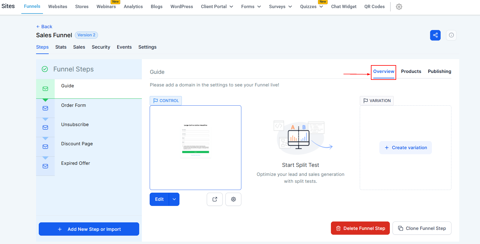 Steps Tab - Funnels – figure 9