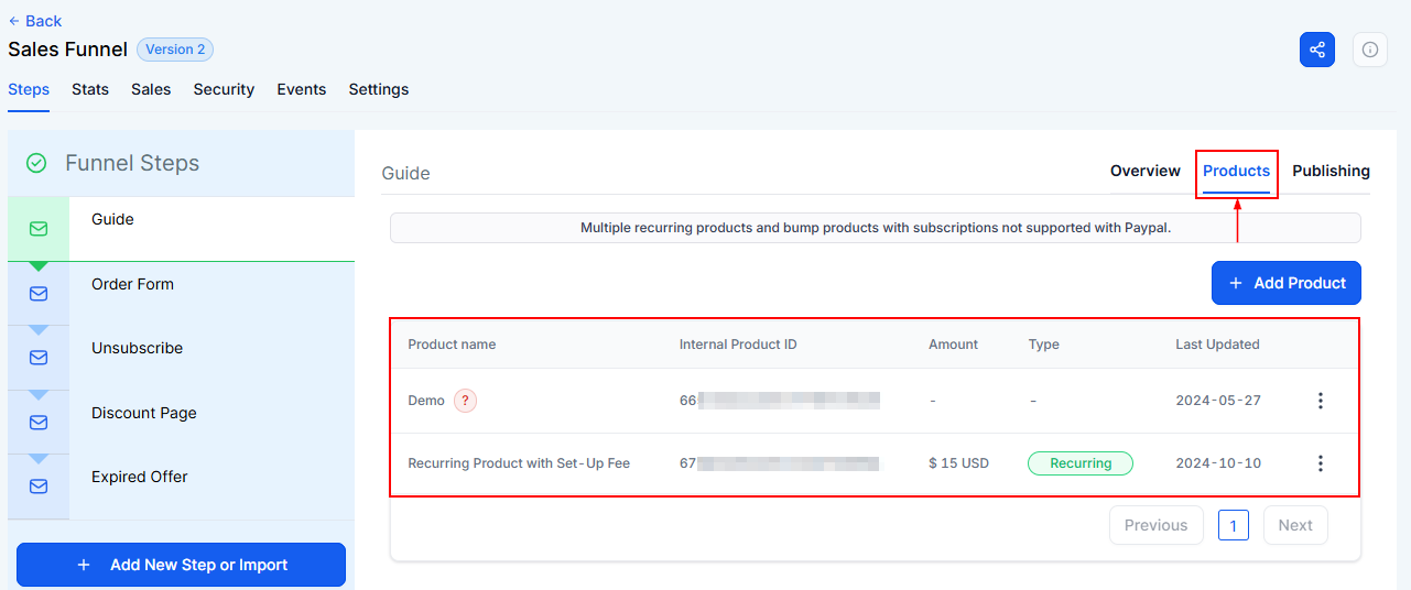 Steps Tab - Funnels – figure 10