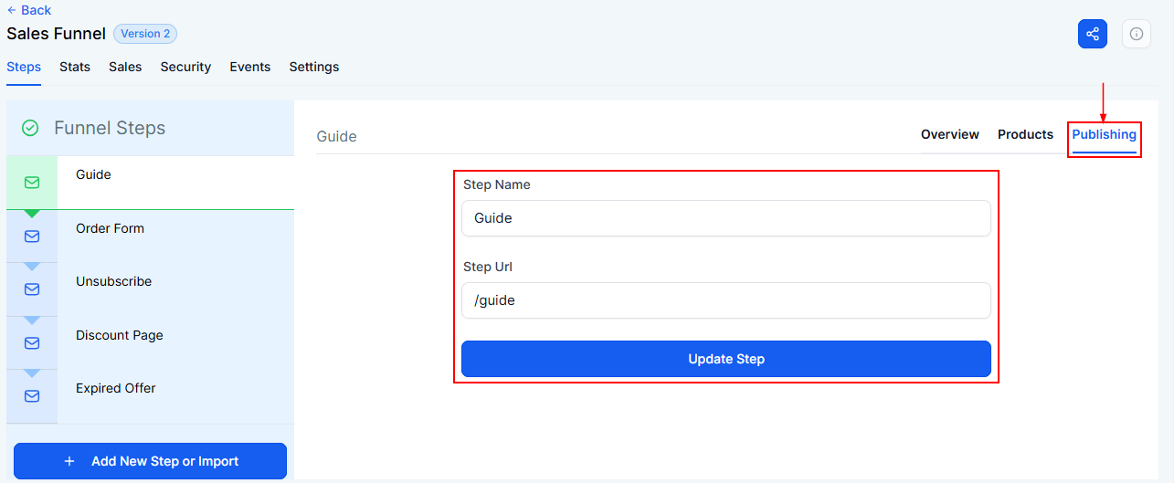 Steps Tab - Funnels – figure 11