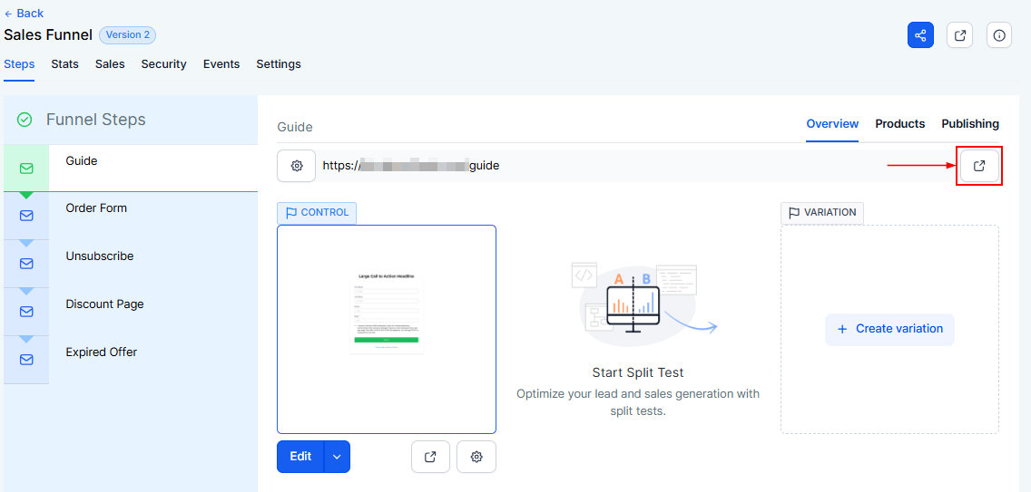 Steps Tab - Funnels – figure 14