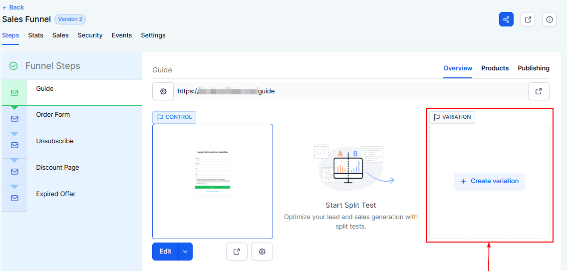 Steps Tab - Funnels – figure 20