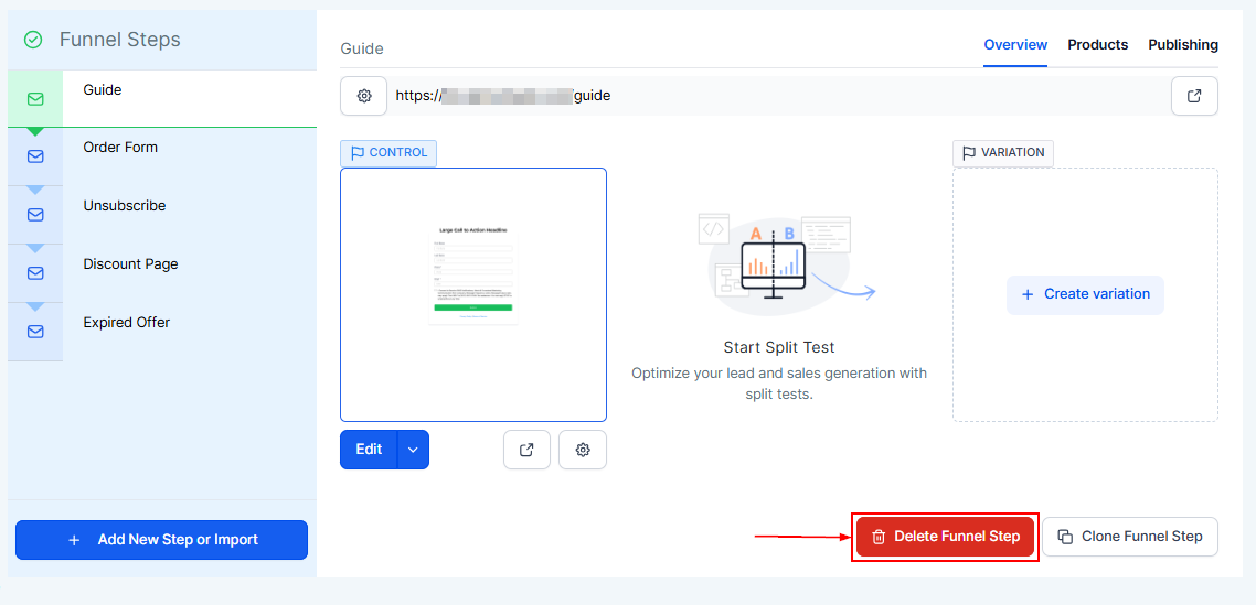 Steps Tab - Funnels – figure 21