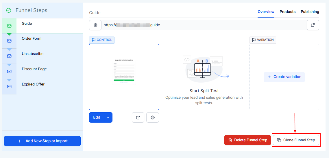 Steps Tab - Funnels – figure 22