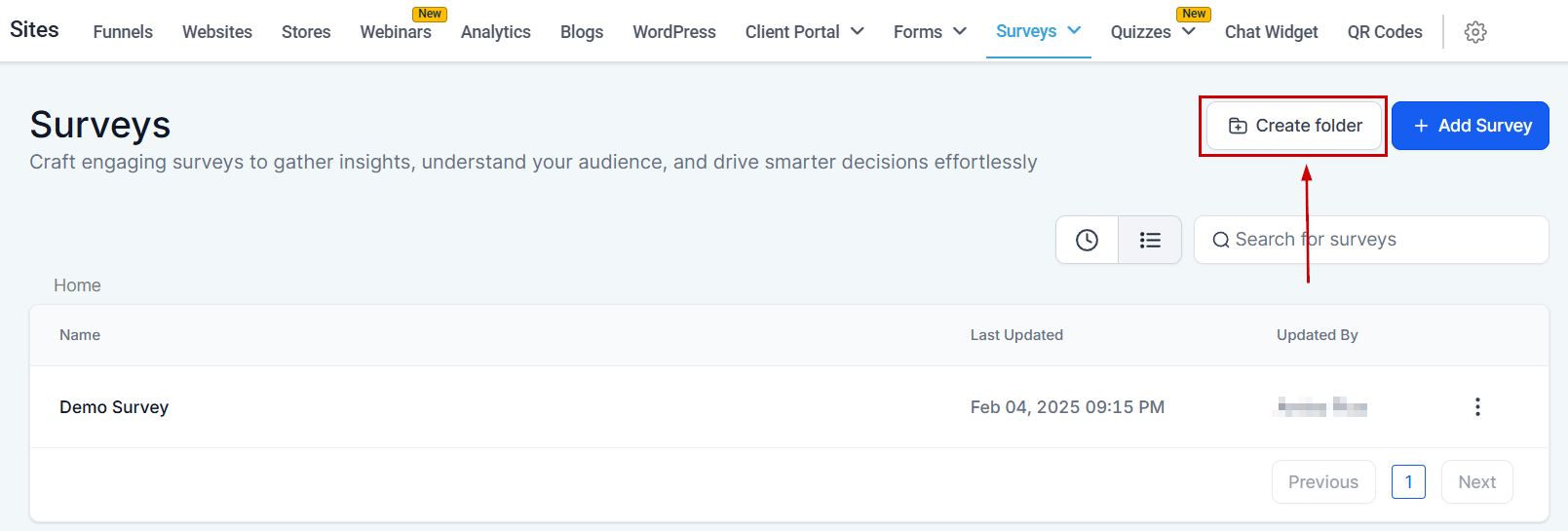 Survey Builder Tab Overview – figure 2
