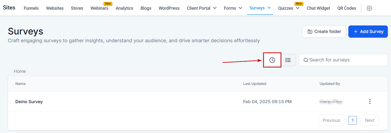 Survey Builder Tab Overview – figure 4