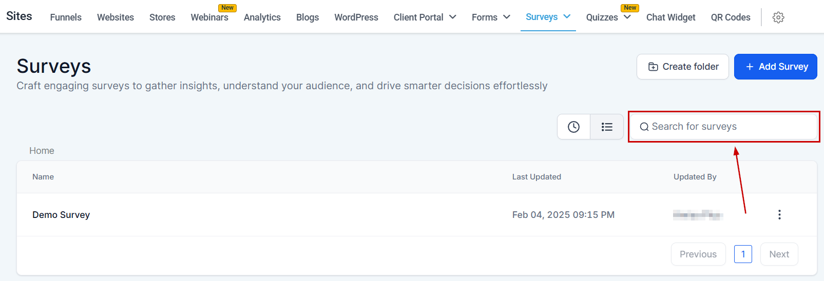Survey Builder Tab Overview – figure 6