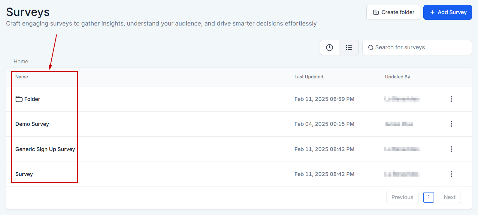 Survey Builder Tab Overview – figure 7
