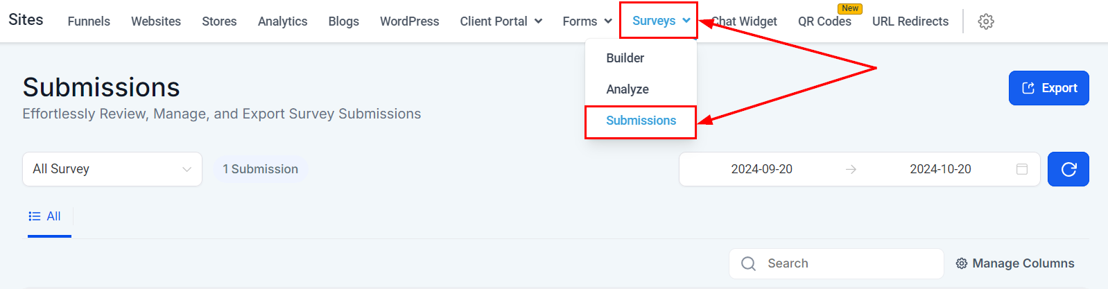 Survey Submissions – figure 1