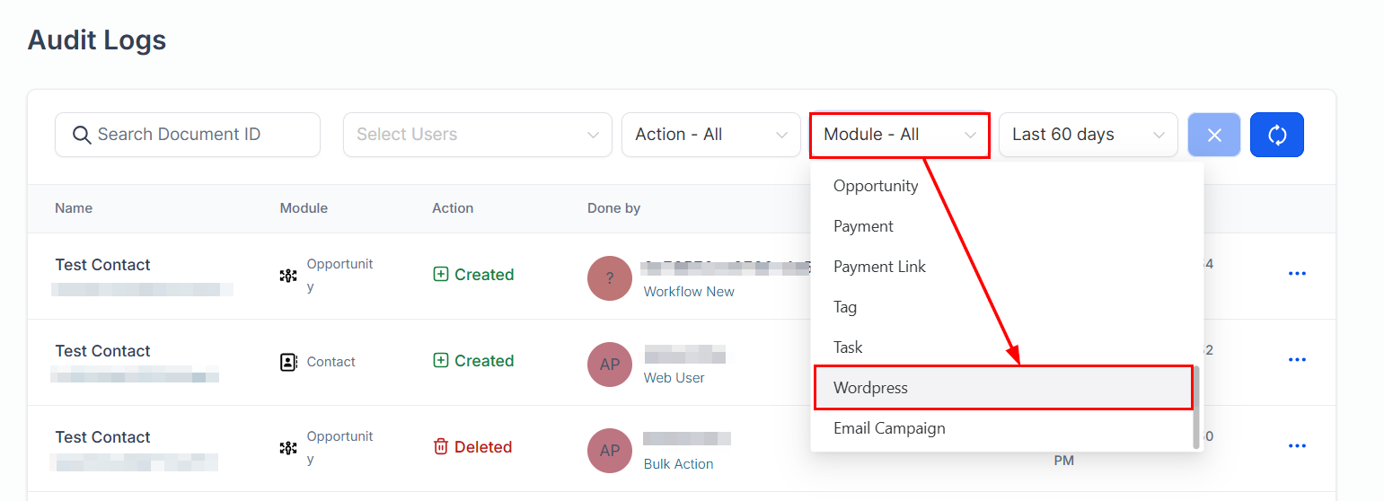 WordPress Logs – figure 2